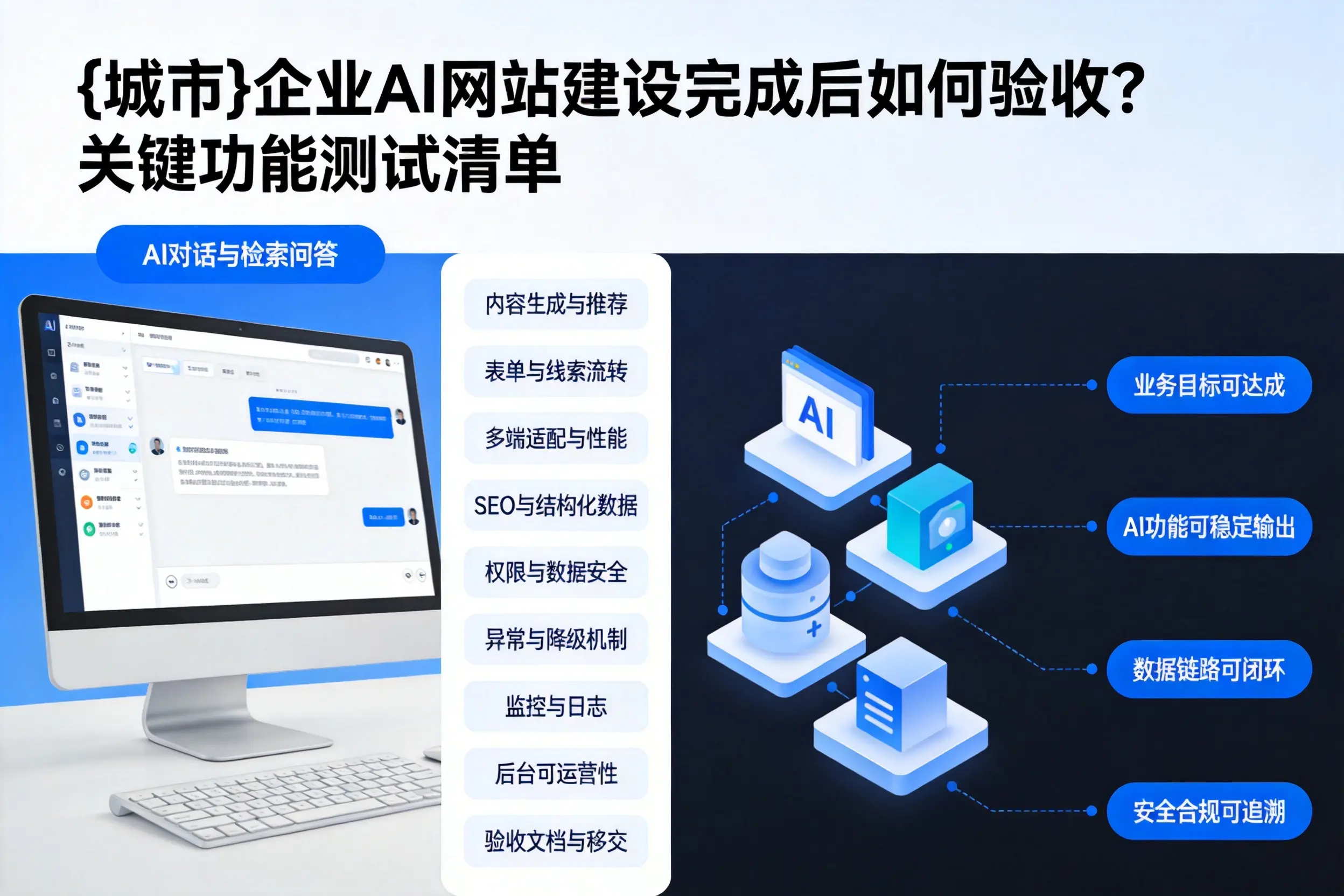 抚州企业AI网站建设完成后如何验收？关键功能测试清单