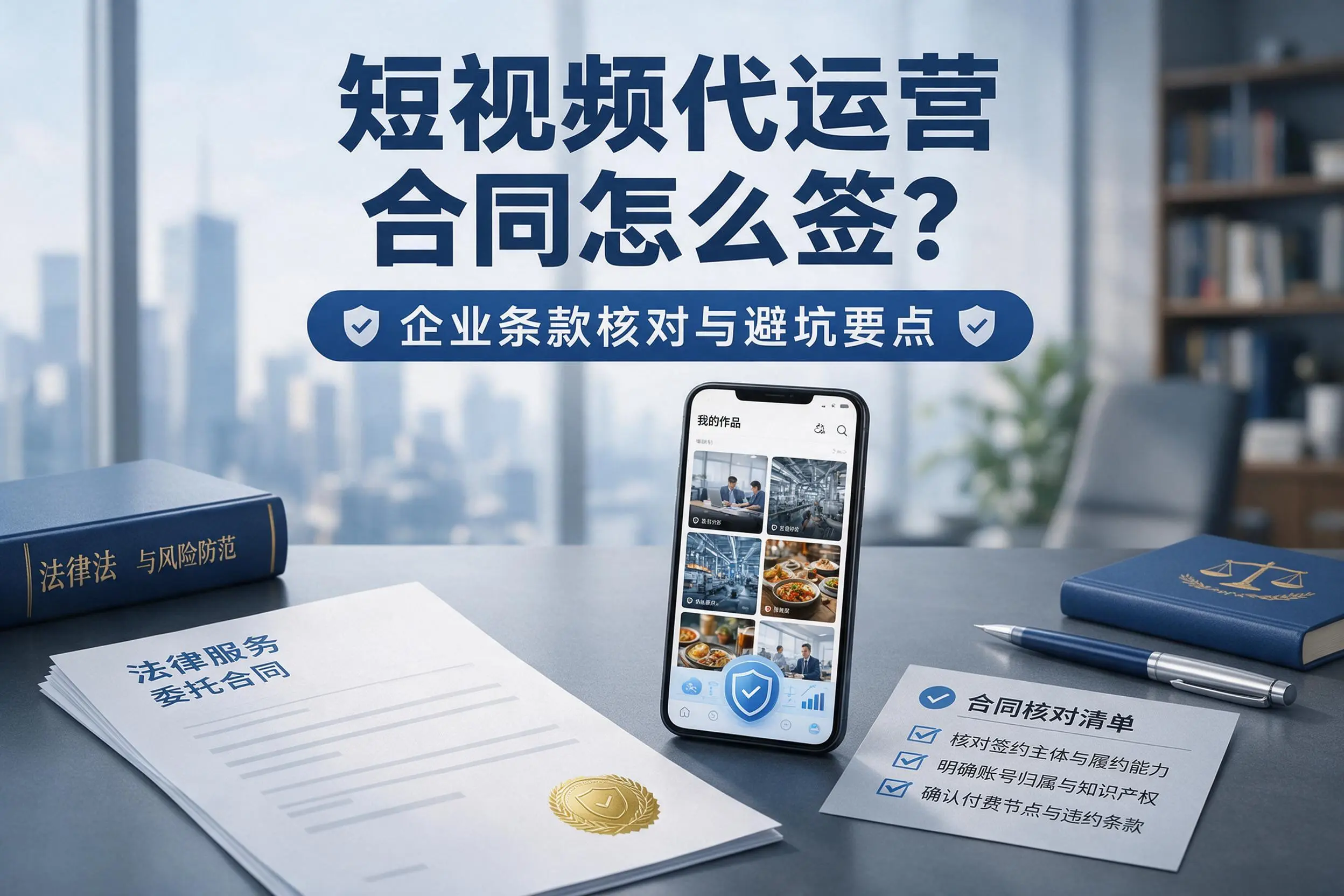 短视频代运营合同怎么签？抚州企业条款核对与避坑要点