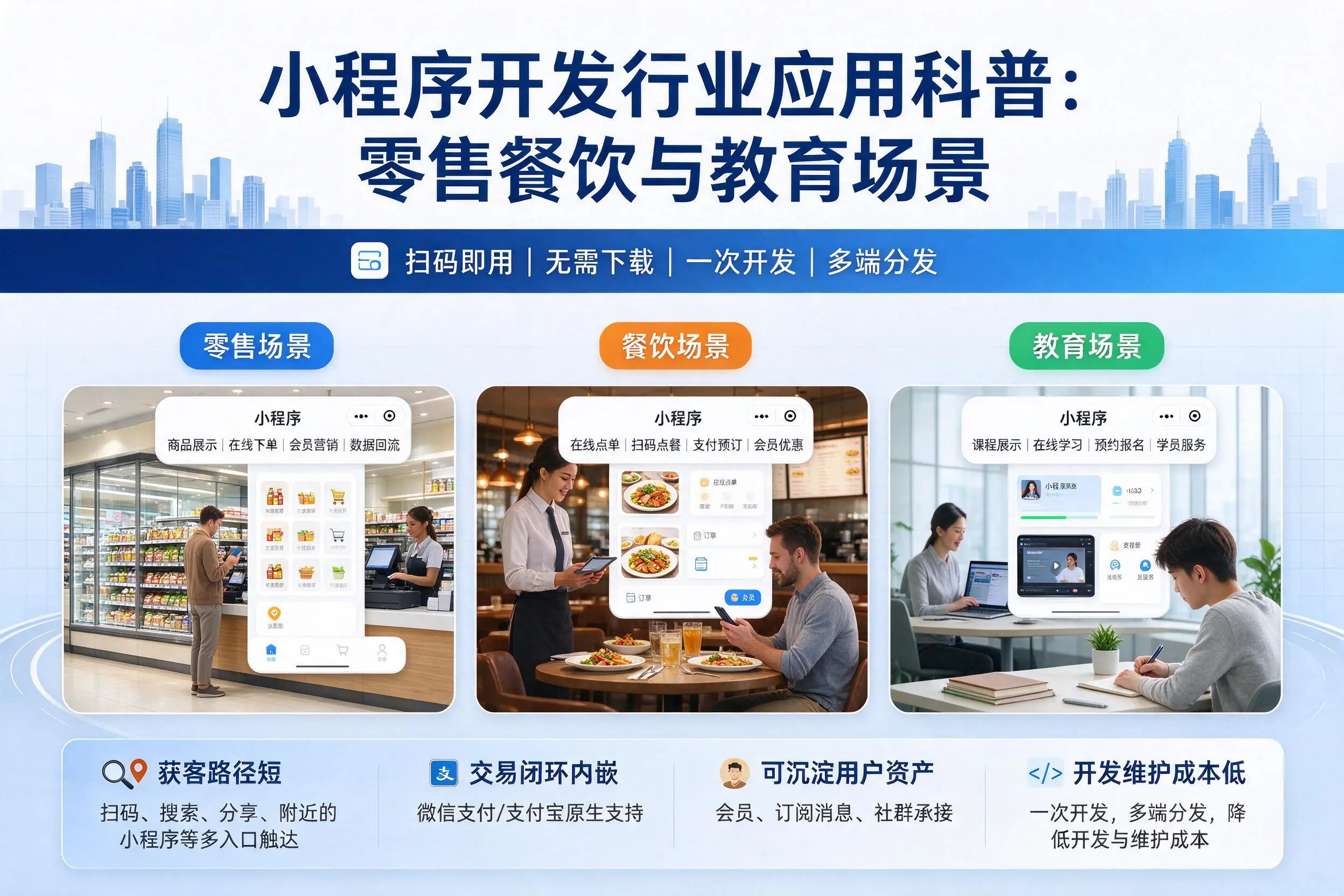 抚州小程序开发行业应用科普:零售餐饮与教育场景