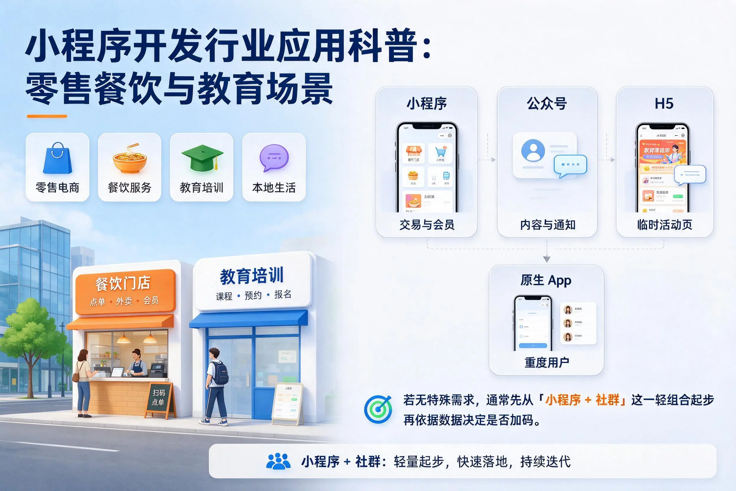 抚州小程序开发行业应用科普:零售餐饮与教育场景