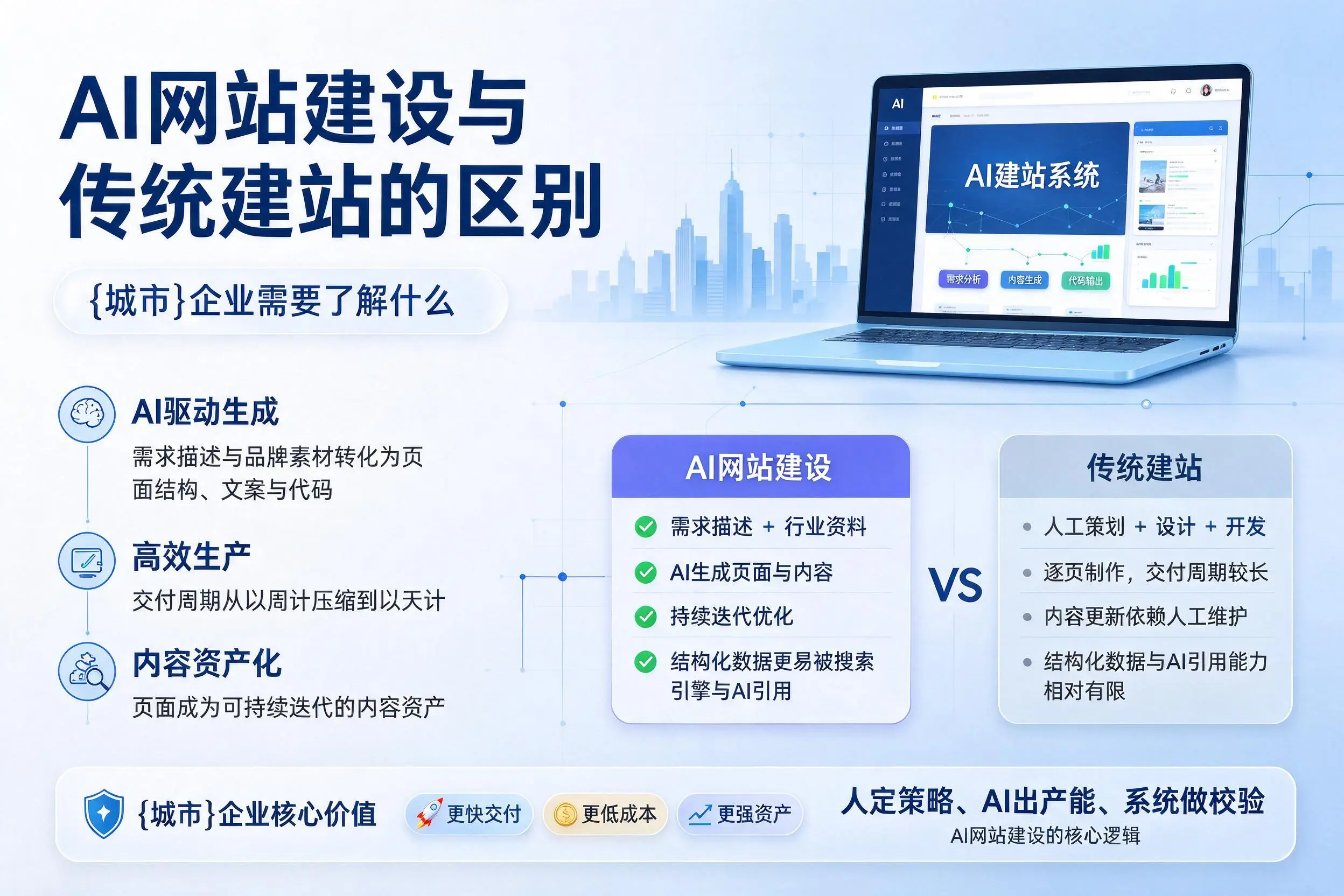 AI网站建设与传统建站的区别，抚州企业需要了解什么