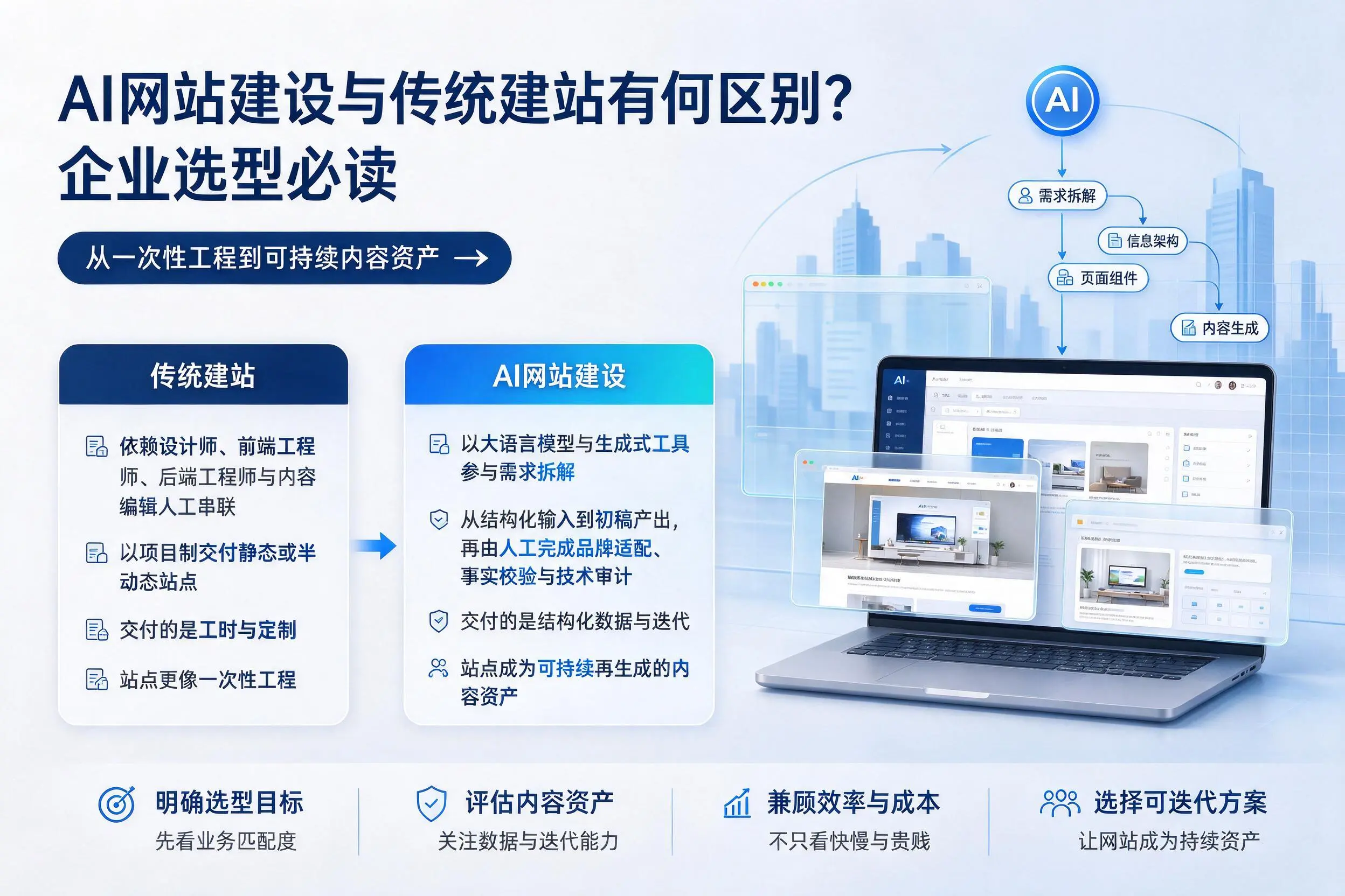 AI网站建设与传统建站有何区别？抚州企业选型必读