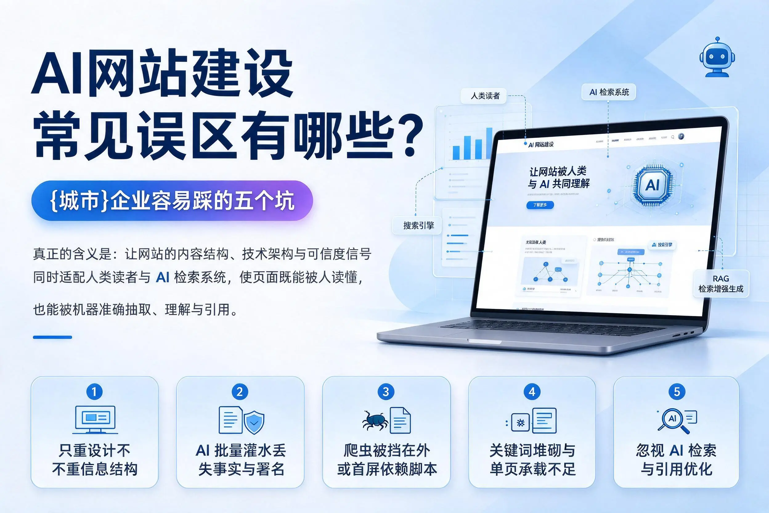 AI网站建设常见误区有哪些？抚州企业容易踩的五个坑