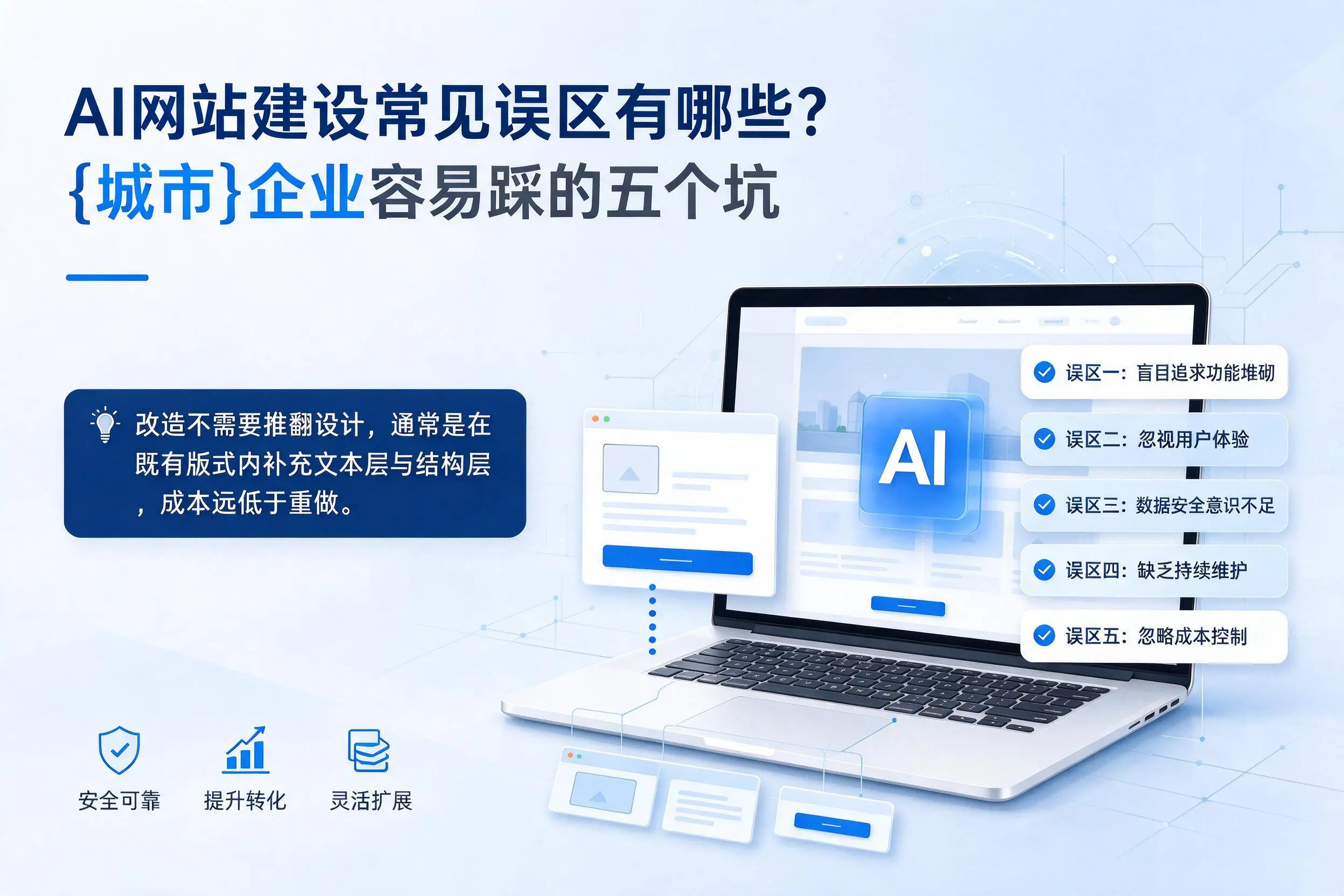 AI网站建设常见误区有哪些？抚州企业容易踩的五个坑