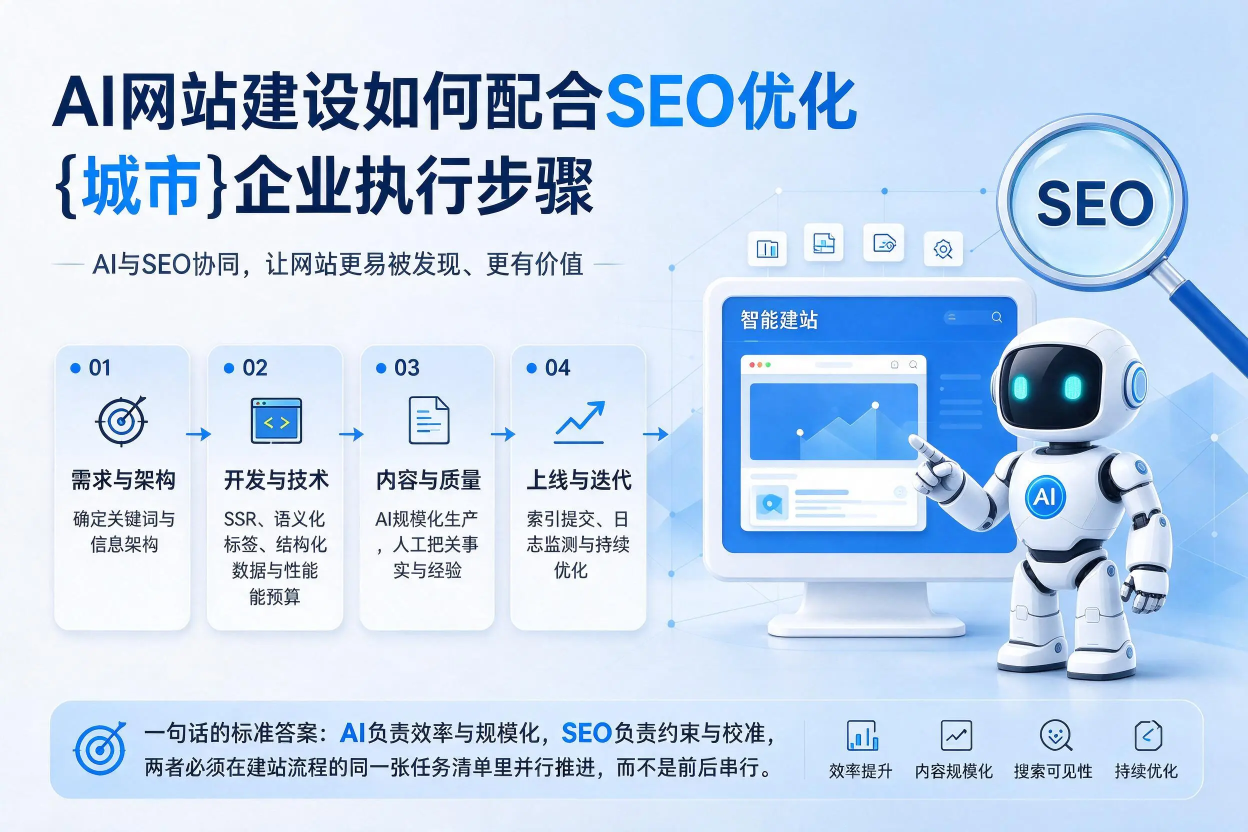 AI网站建设如何配合SEO优化，抚州企业执行步骤