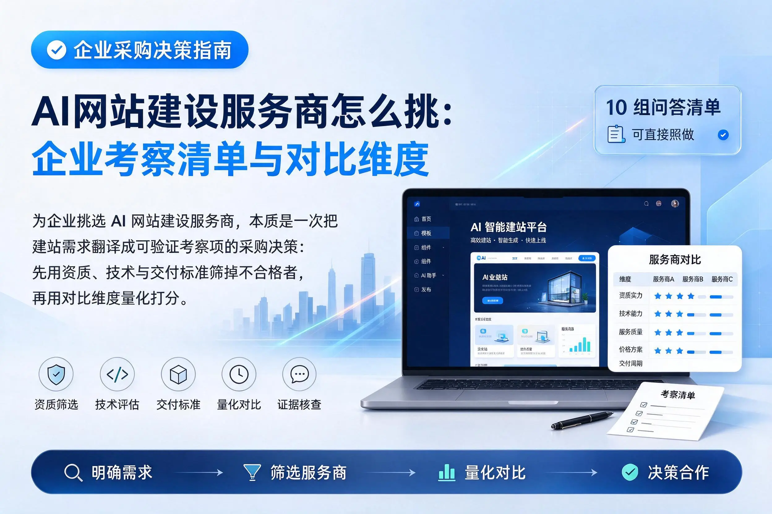 AI网站建设服务商怎么挑:抚州企业考察清单与对比维度