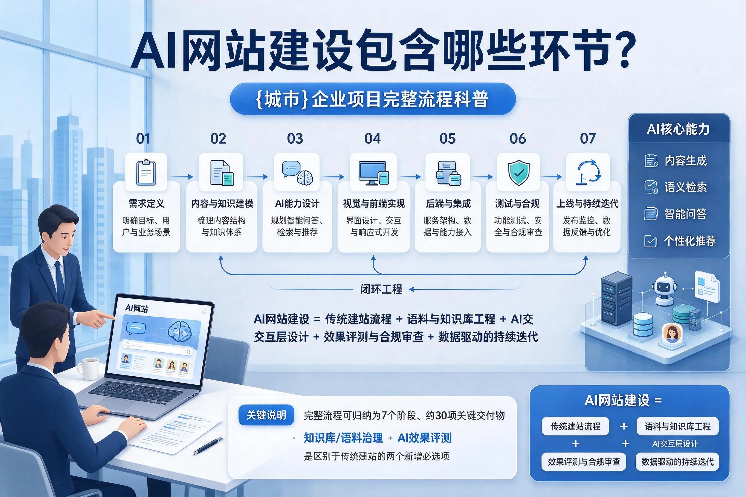 AI网站建设包含哪些环节？抚州企业项目完整流程科普
