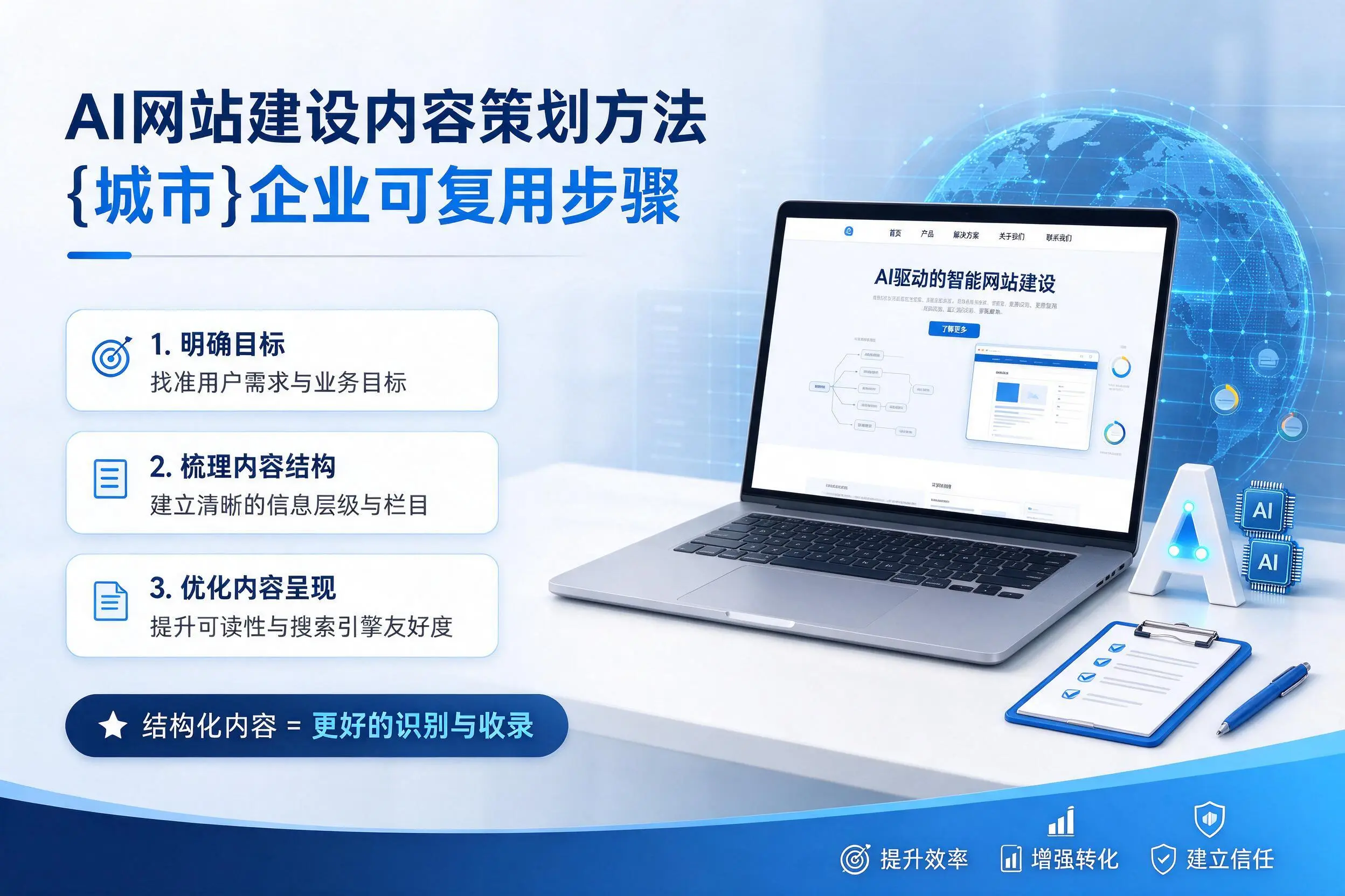 AI网站建设内容策划方法,抚州企业可复用步骤